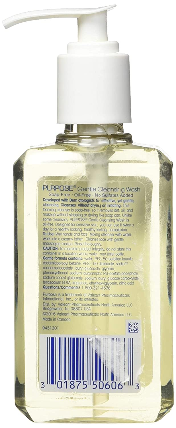 Purpose cleanser close-up showing creamy, non-irritating texture