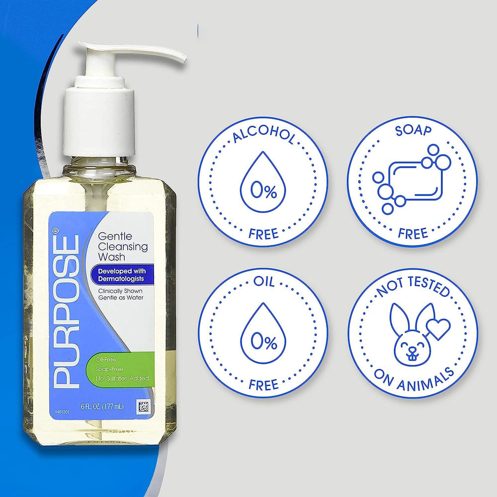 Purpose Gentle Cleansing Wash designed for sensitive skin with minimal irritation