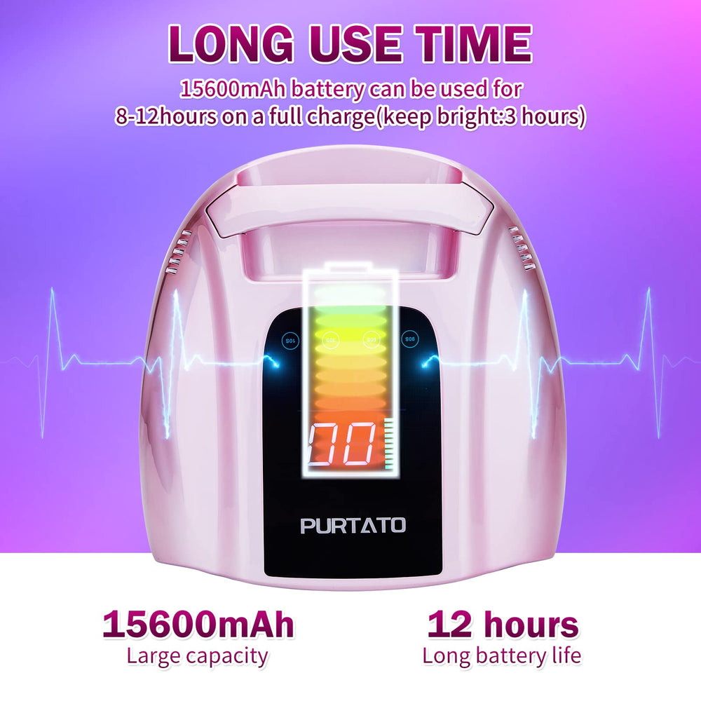 Purtato cordless rechargeable nail lamp provides portable, wire-free convenience for on-the-go nails.