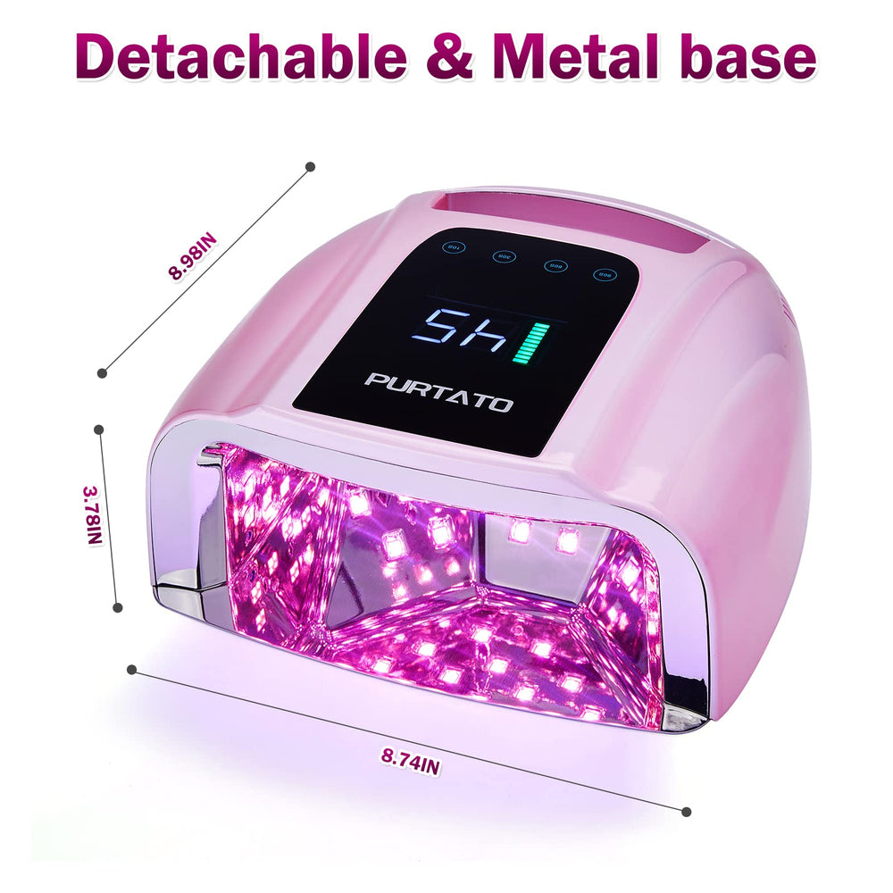 Purtato portable nail-dryer with handle facilitates easy transport between rooms.