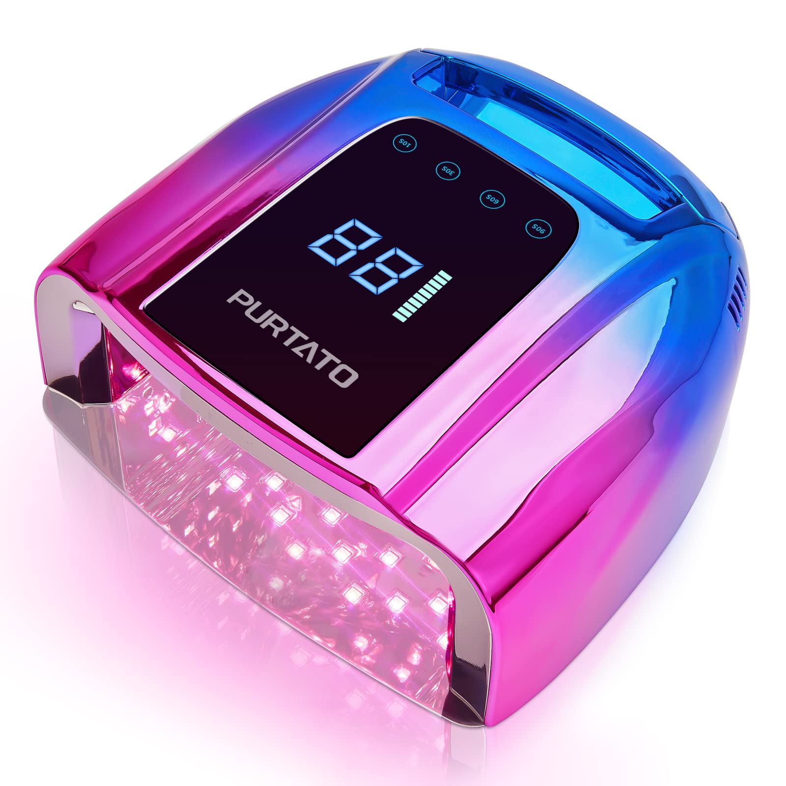 Purtato professional 96W nail lamp blue purple body enables faster gel curing at home