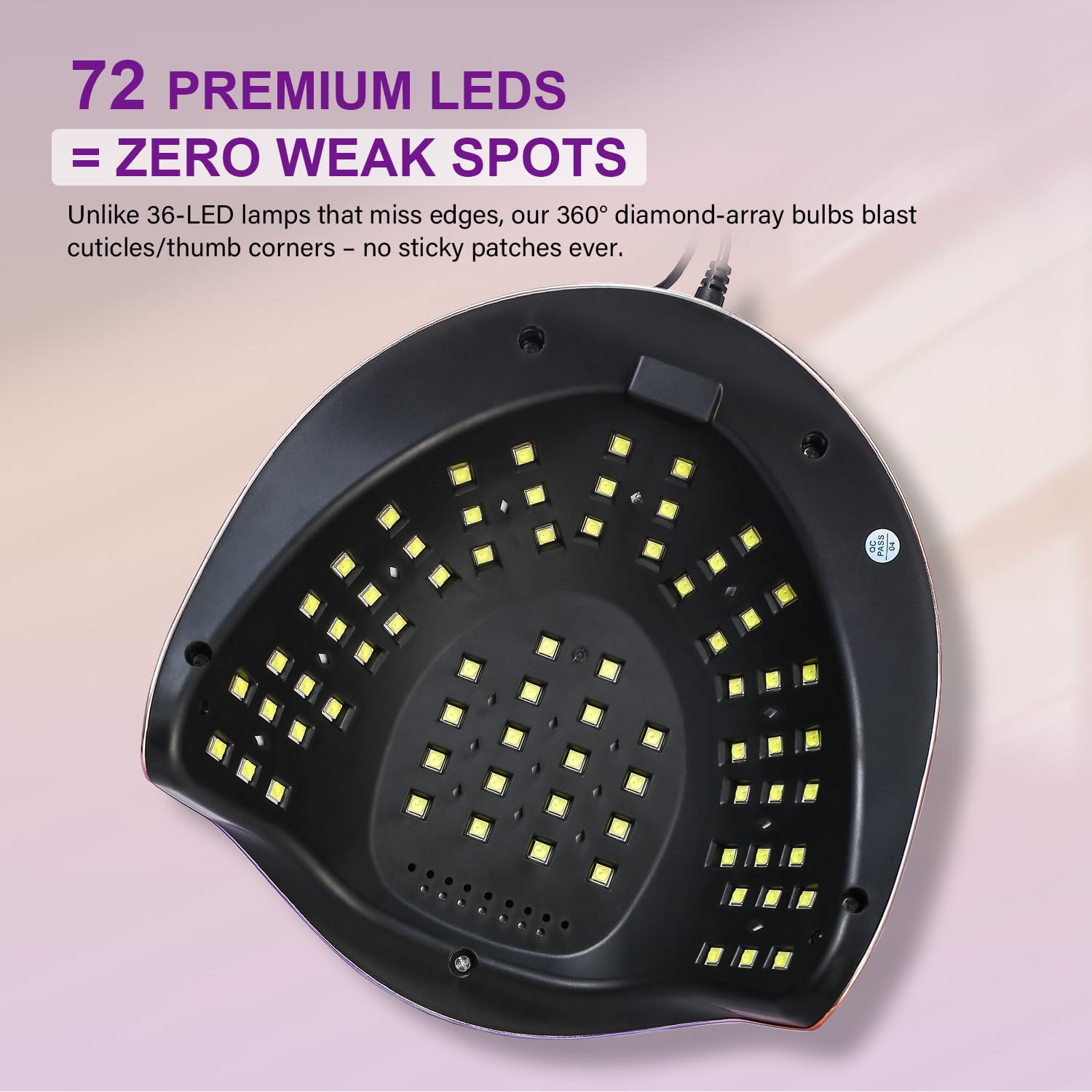 PUSHUJIA curing panel with 72 LED arrangement for 360° coverage.