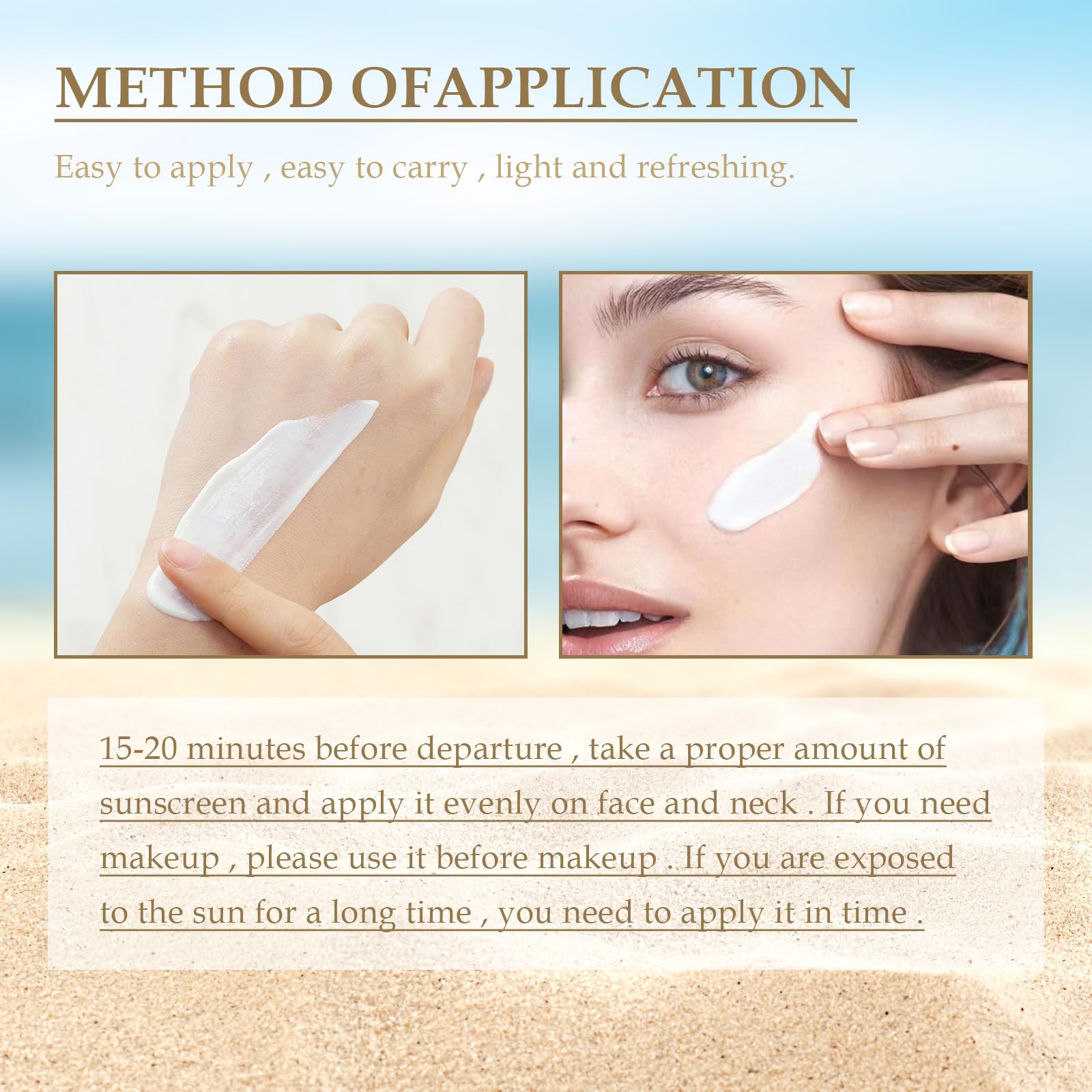 Putyhet Relief Sun SPF50 texture swirl shows lightweight, non-greasy finish
