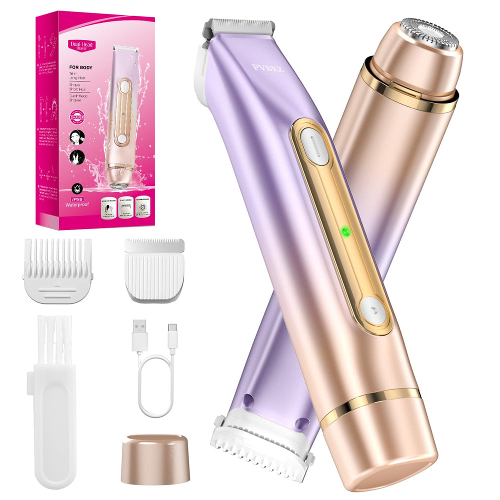 PVBKZ 2-in-1 bikini trimmer dual head for quick grooming and precision on sensitive areas