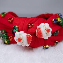 pvq Christmas headband featuring red-green-white beads for festive flair.