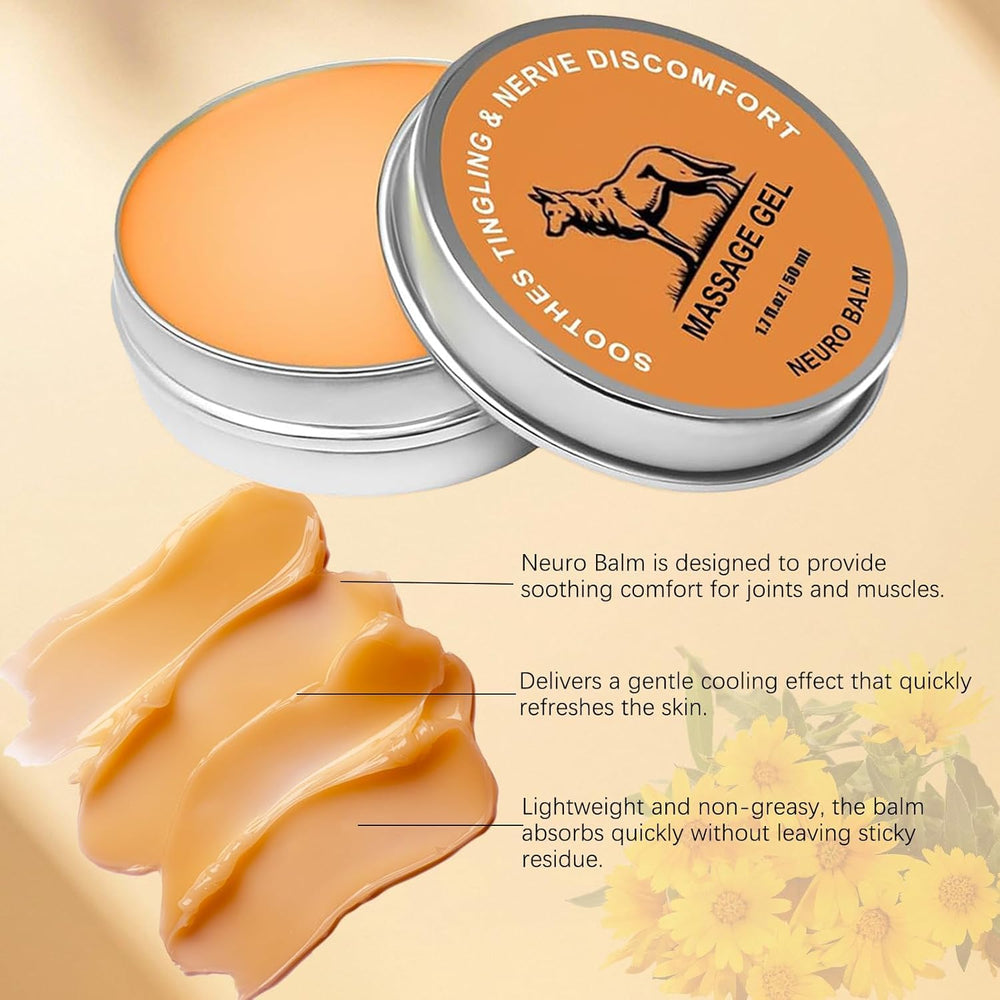 Pwkvsn Neuro Balm back-neck-use demonstrates versatile, multi-area relief.