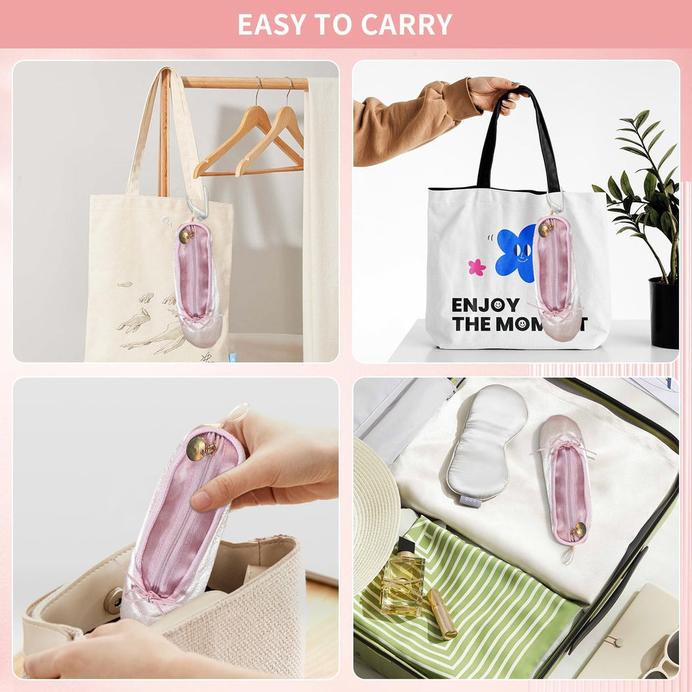 PWQEIONC ballet shoe makeup bag pink gift-ready design for dancers