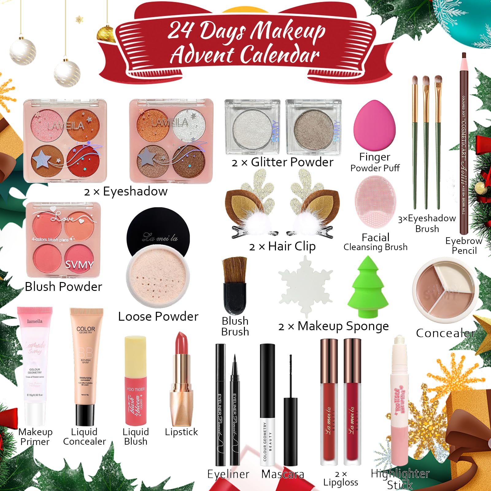 PWYSHXDF makeup advent calendar gift box ready for holidays and celebrations