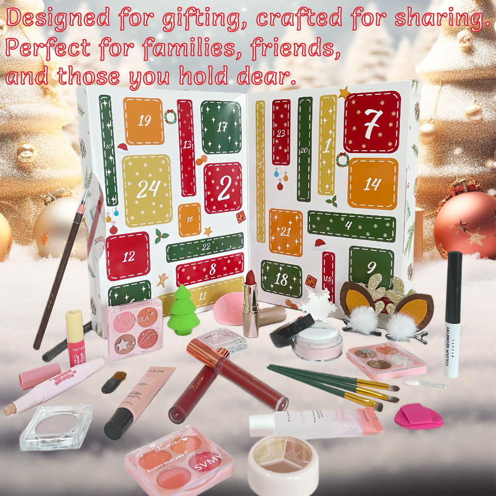 PWYSHXDF makeup advent calendar inside items displayed for daily beauty discoveries
