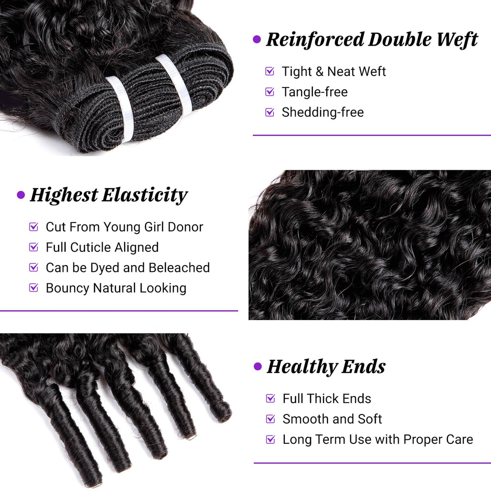 PXCPXC Burmese curly bundles close-up curls highlight soft texture for easy styling.