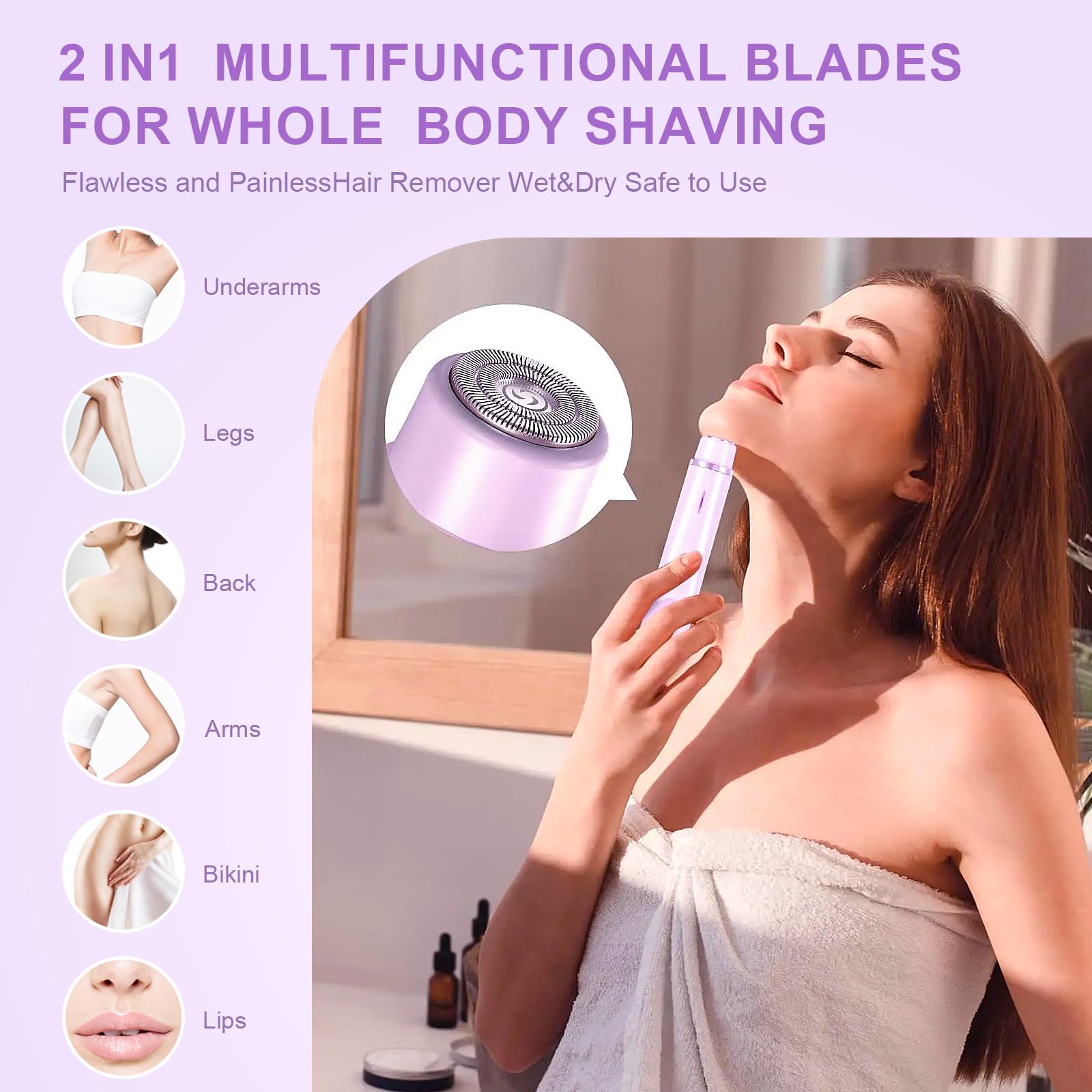 PYATE Dermave bikini trimmer dual-head close-up showing versatile grooming.