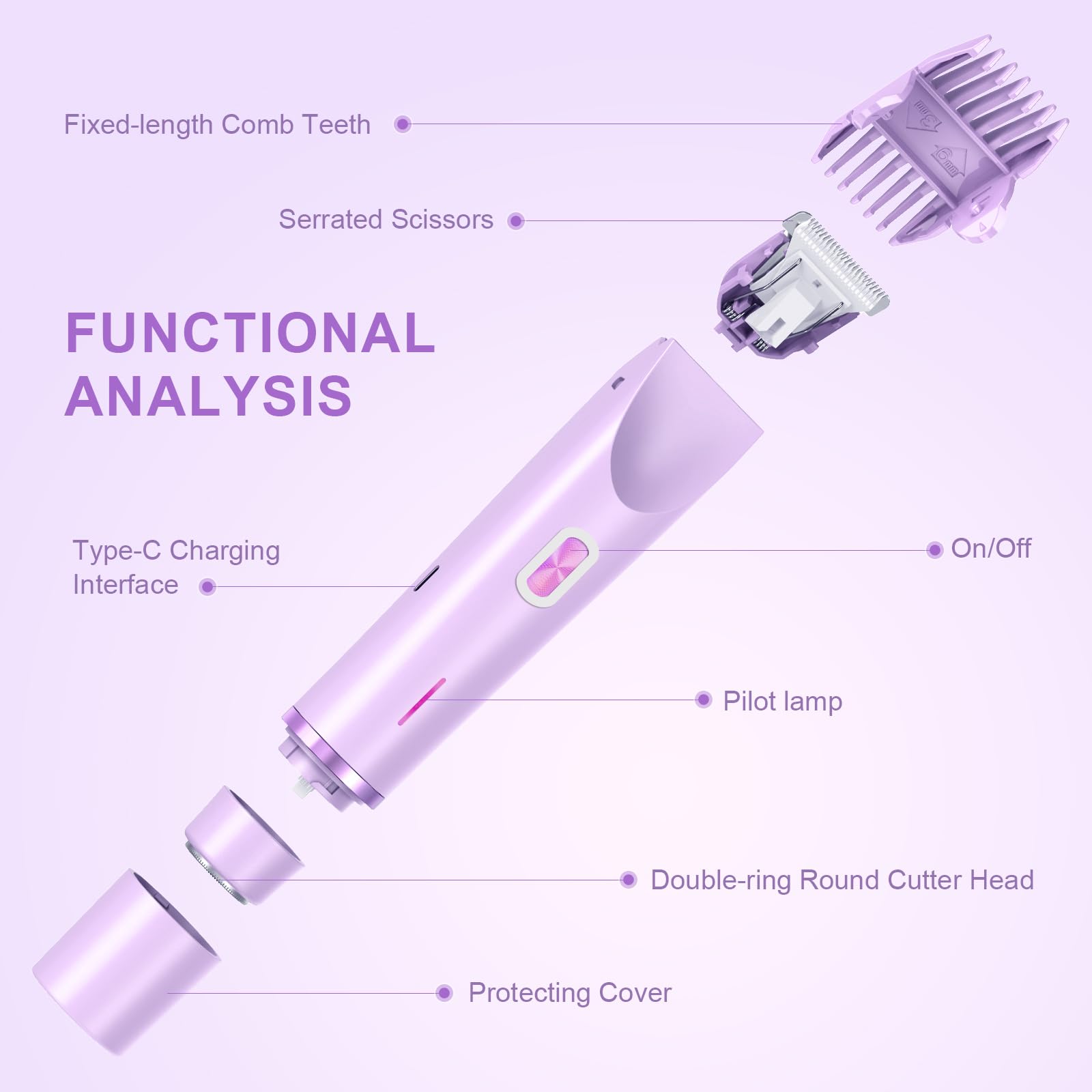 PYATE Dermave rechargeable trimmer with USB-C for cordless convenience.