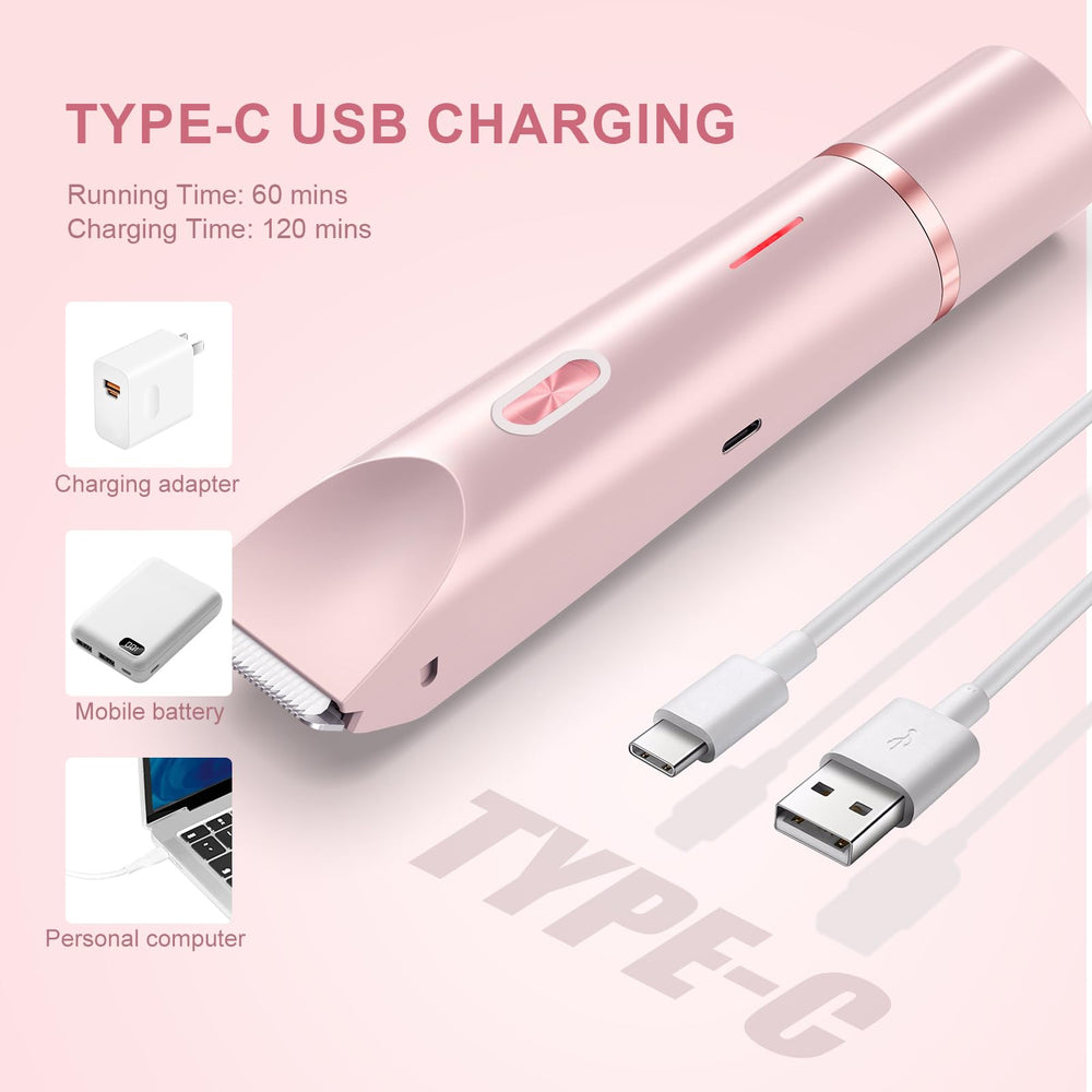 PYATE USB-C rechargeable bikini trimmer for on-the-go charging