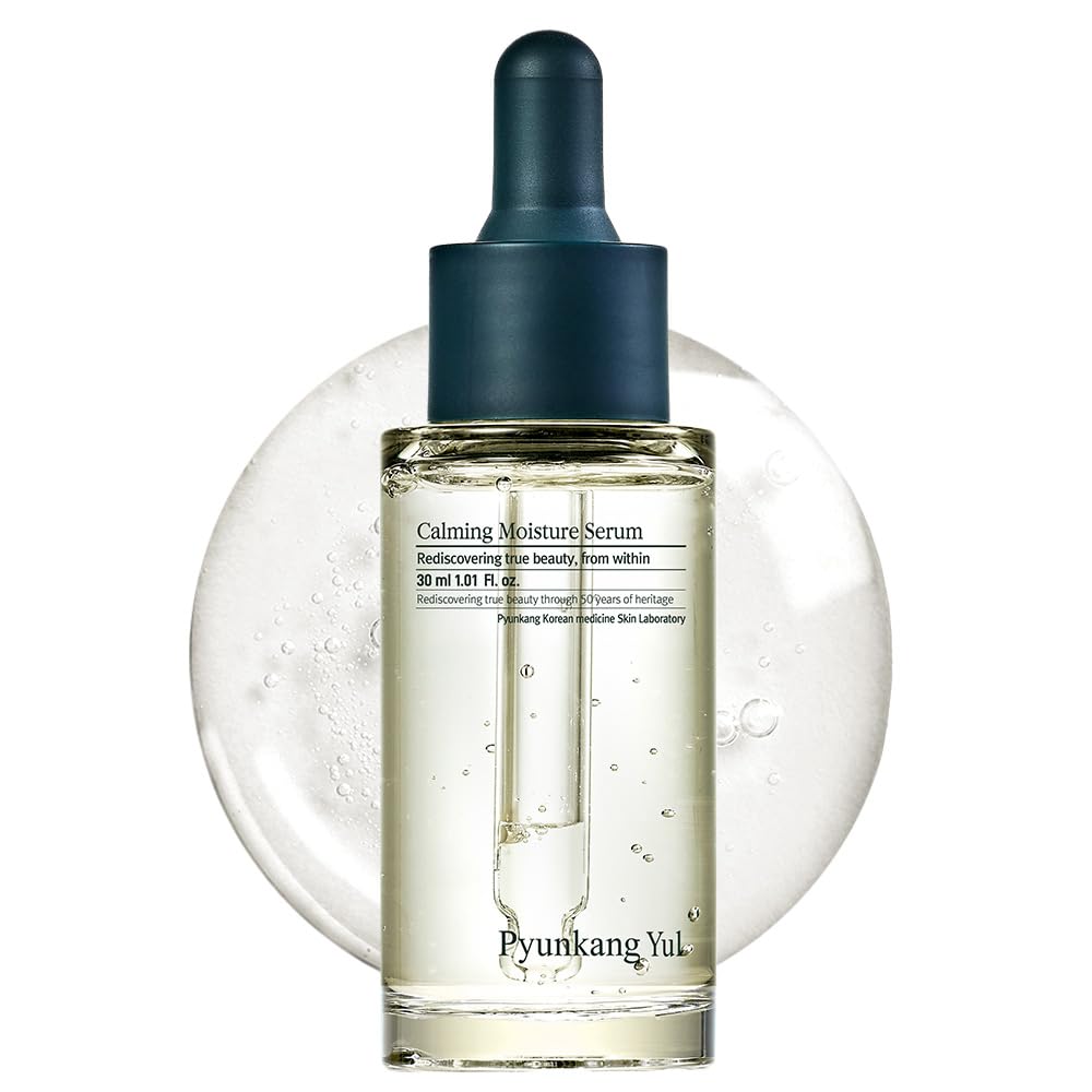 Pyunkang Yul Calming Moisture Serum bottle pouring for gentle hydration
