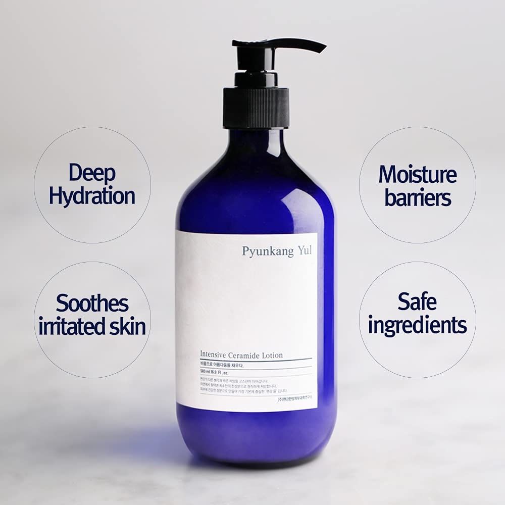 Pyunkang Yul Intensive Ceramide Lotion texture closeup demonstrates silky hydration