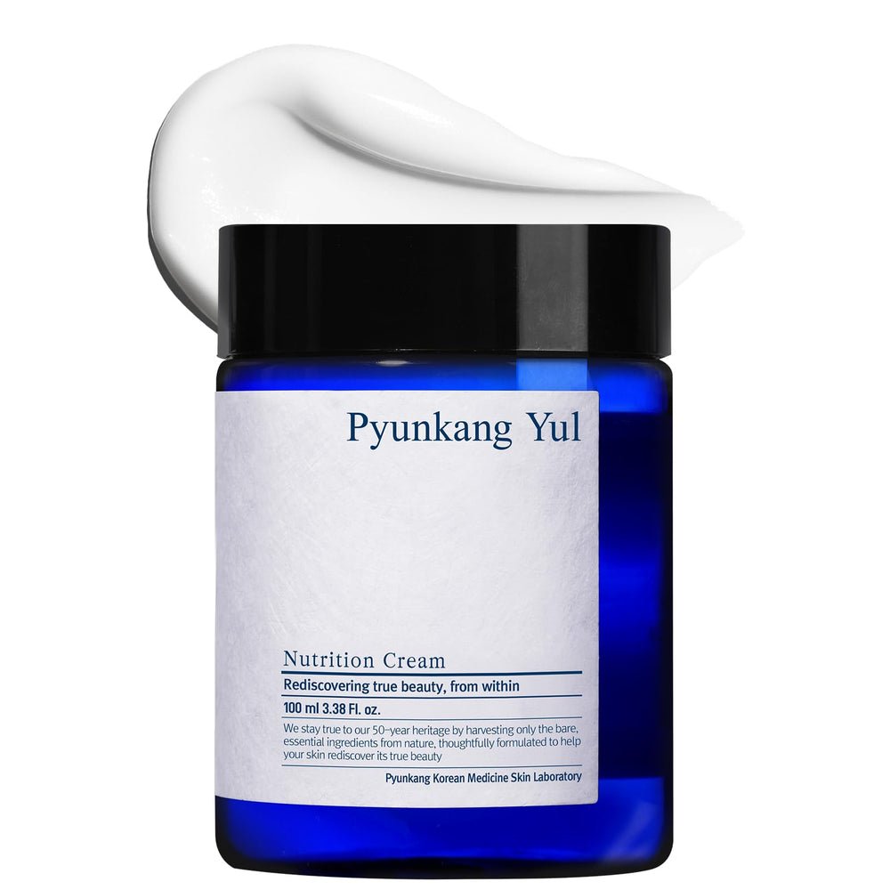 Pyunkang Yul Nutrition Cream jar close-up showing rich hydration for dry skin