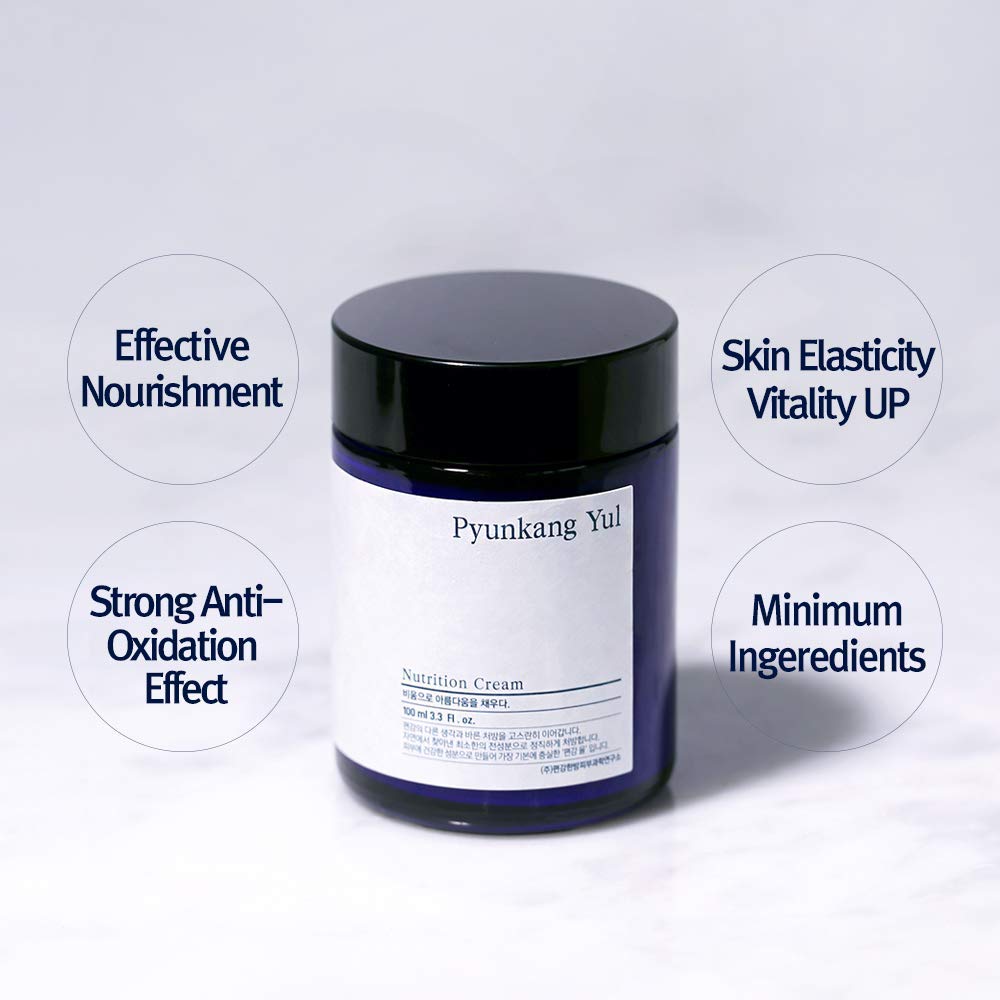 Pyunkang Yul Nutrition Cream texture swatch illustrating thick yet non-greasy absorption