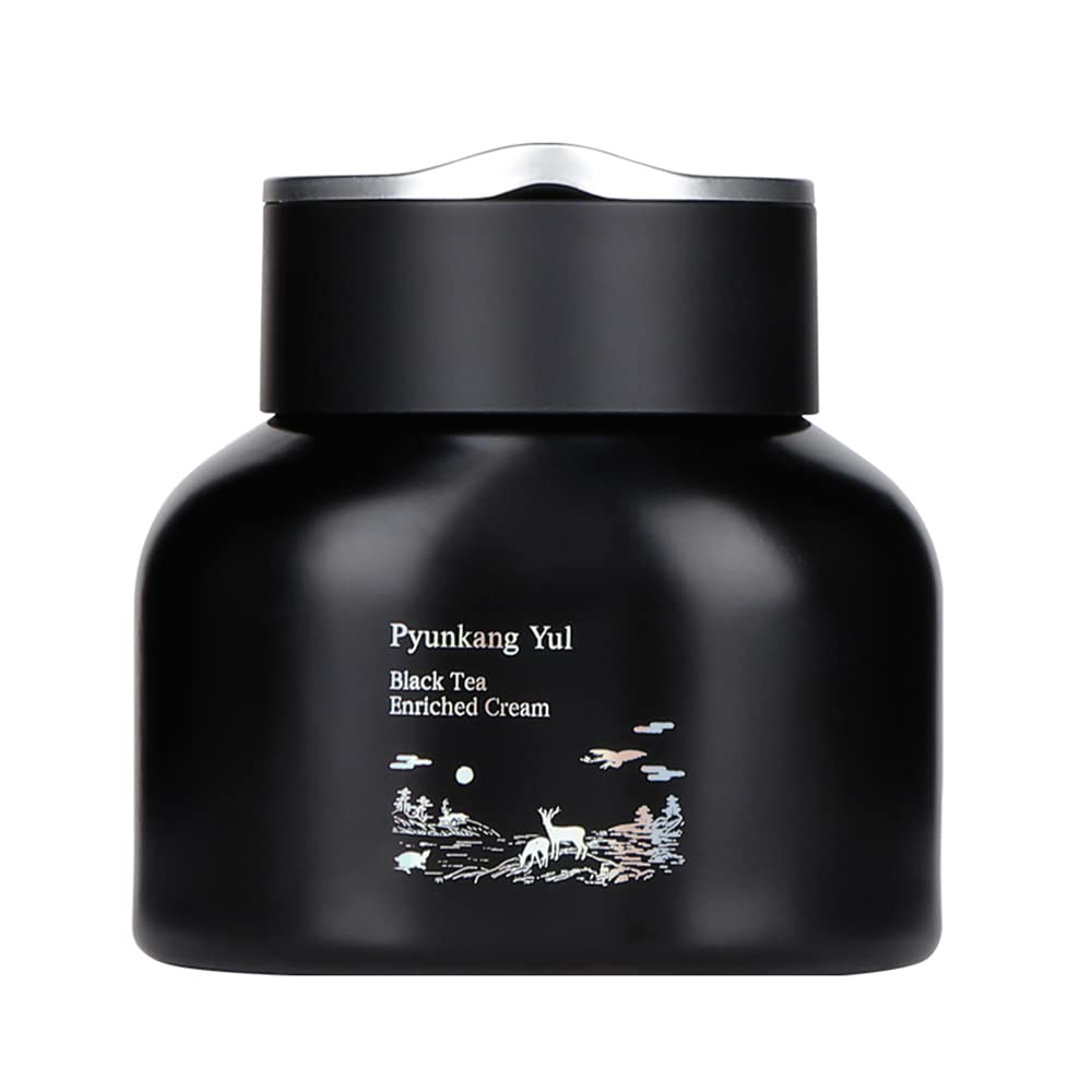 Pyunkang Yul PKY Black Tea Enriched Cream tube closeup for nourishing anti-aging care.