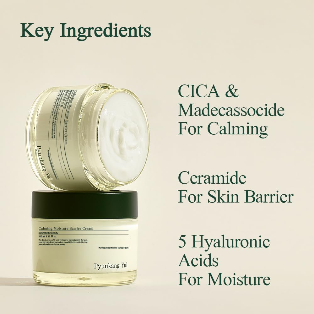 Pyunkang Yul PKY Calming Moisture Barrier Cream ceramides and hyaluronic acid focus for barrier support.