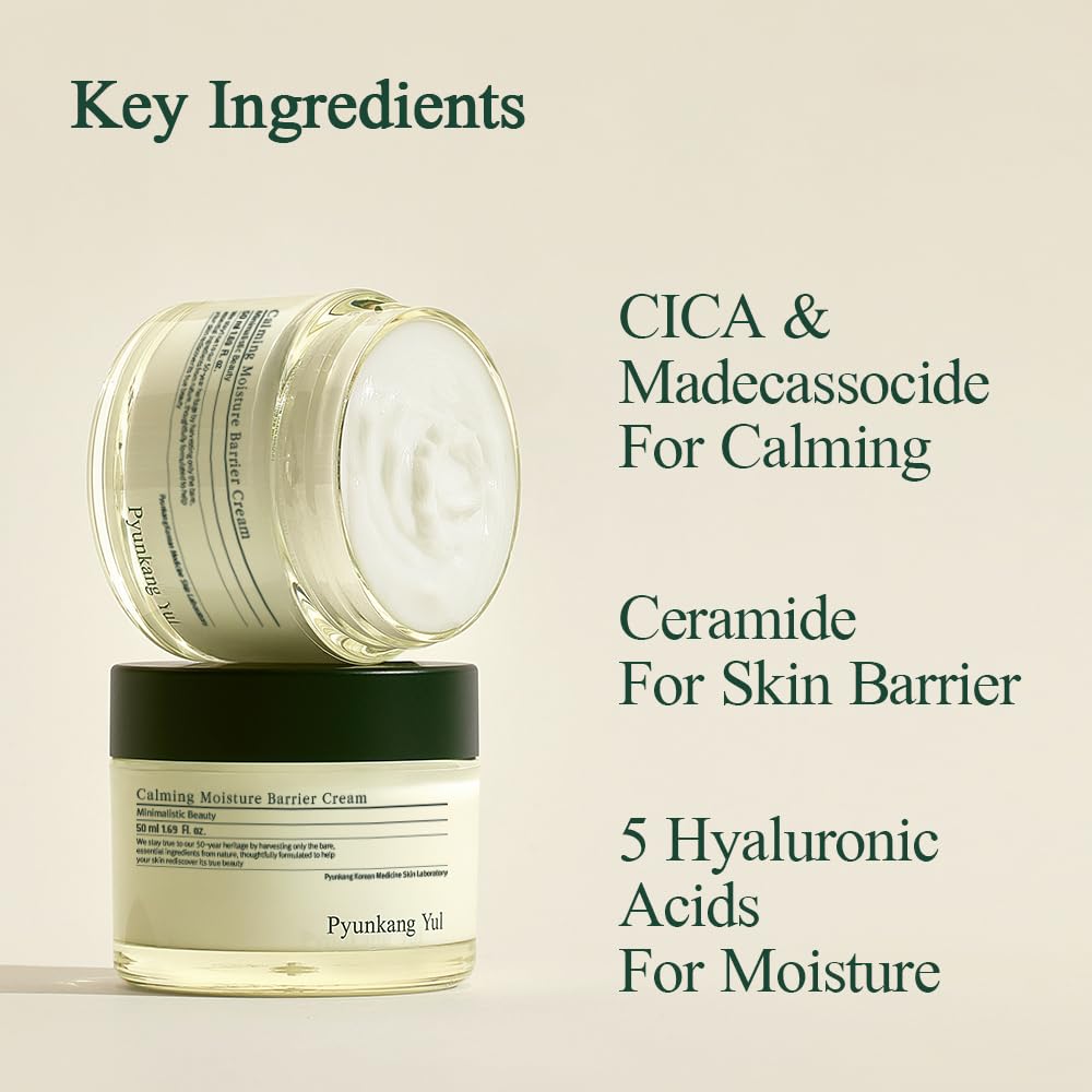 Pyunkang Yul PKY cream swirl on skin demonstrates soothing texture for calm skin.