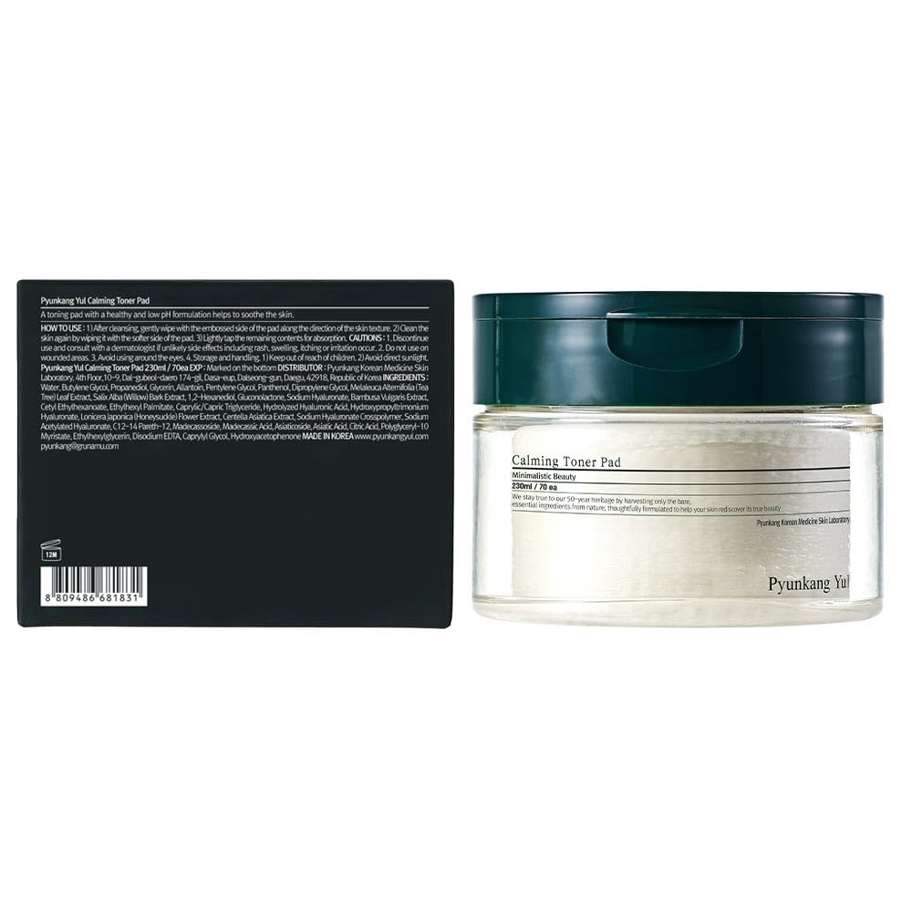 Pyunkang Yul PKY Calming Toner Pad with hyaluronic acids delivers deep moisture.