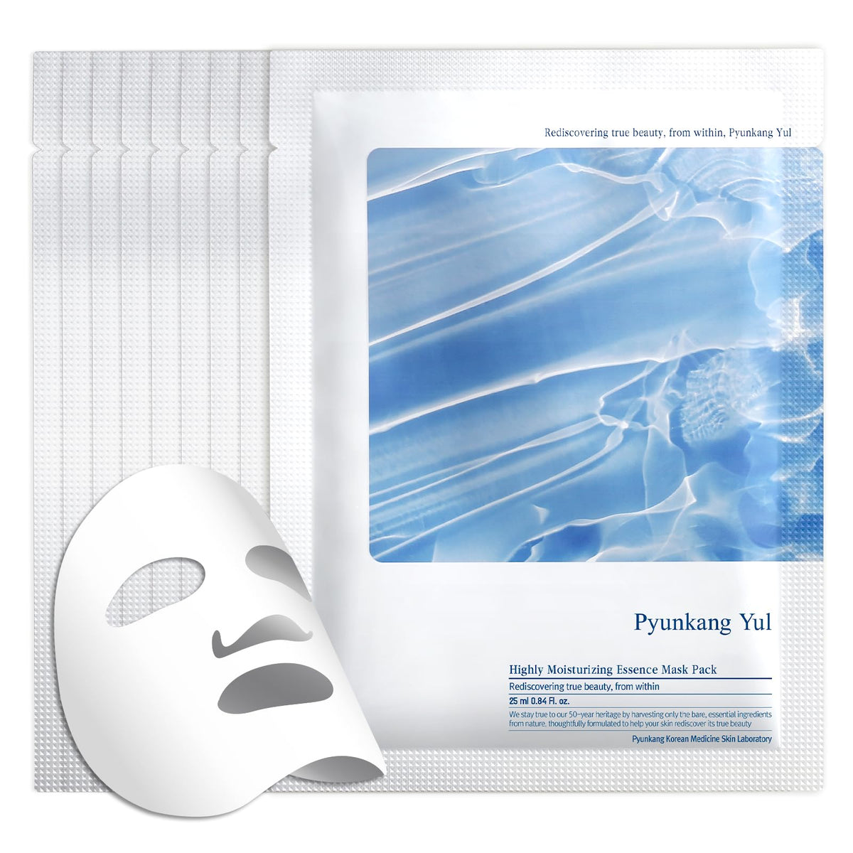 Pyunkang Yul PKY Essence Mask Pack packaging closeup for radiant, hydrated skin.