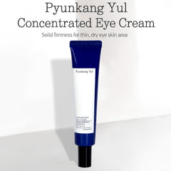 Close-up of under-eye area with Pyunkang Yul PKY Eye Cream, promoting smoother texture.