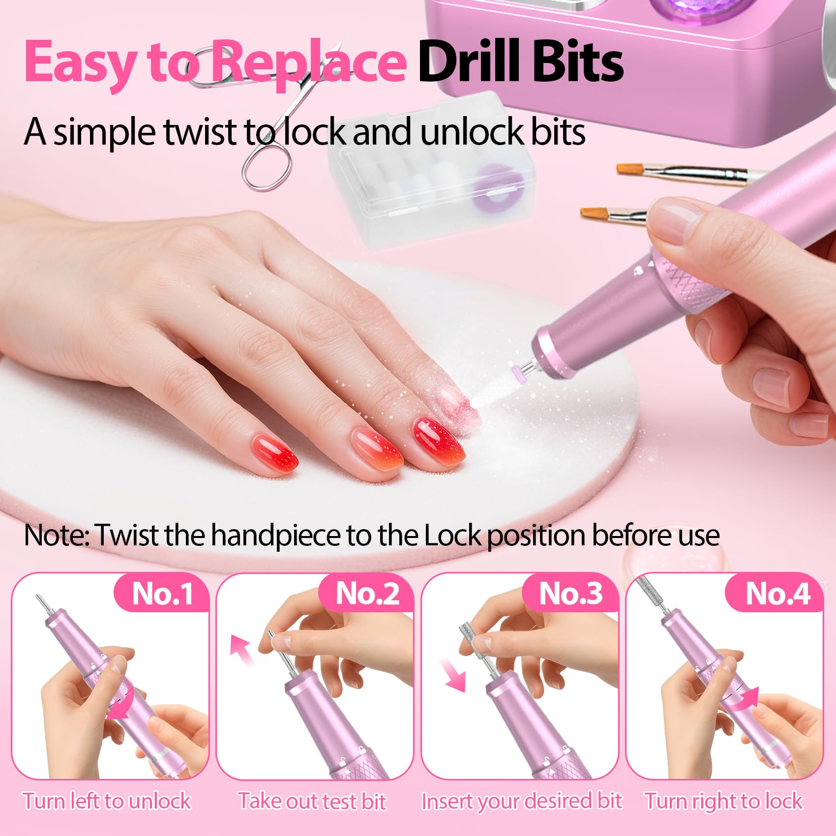 PYVOLA handpiece storage keeps tools organized for efficient manicures