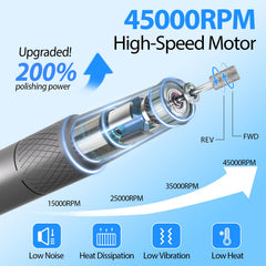 PYVOLA nail drill LED display provides real-time speed control.