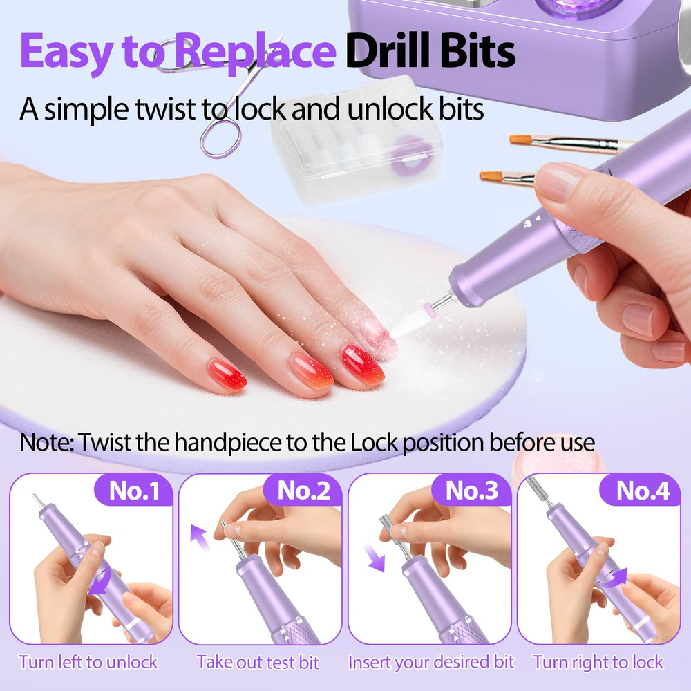 PYVOLA nail drill storage base keeping bits organized
