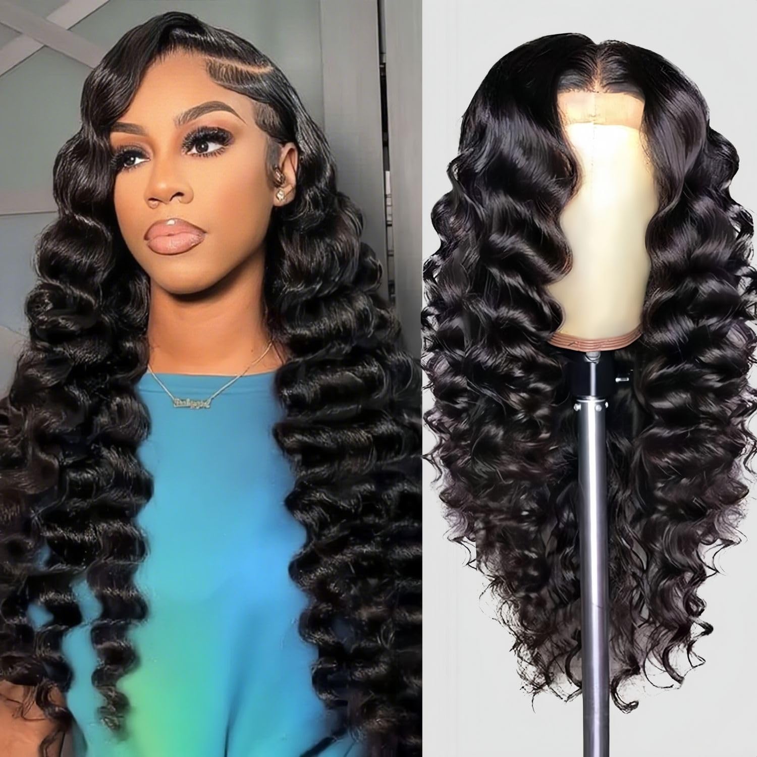 PYY Deep Wave lace front 22in cap-construction for secure, comfortable fit.