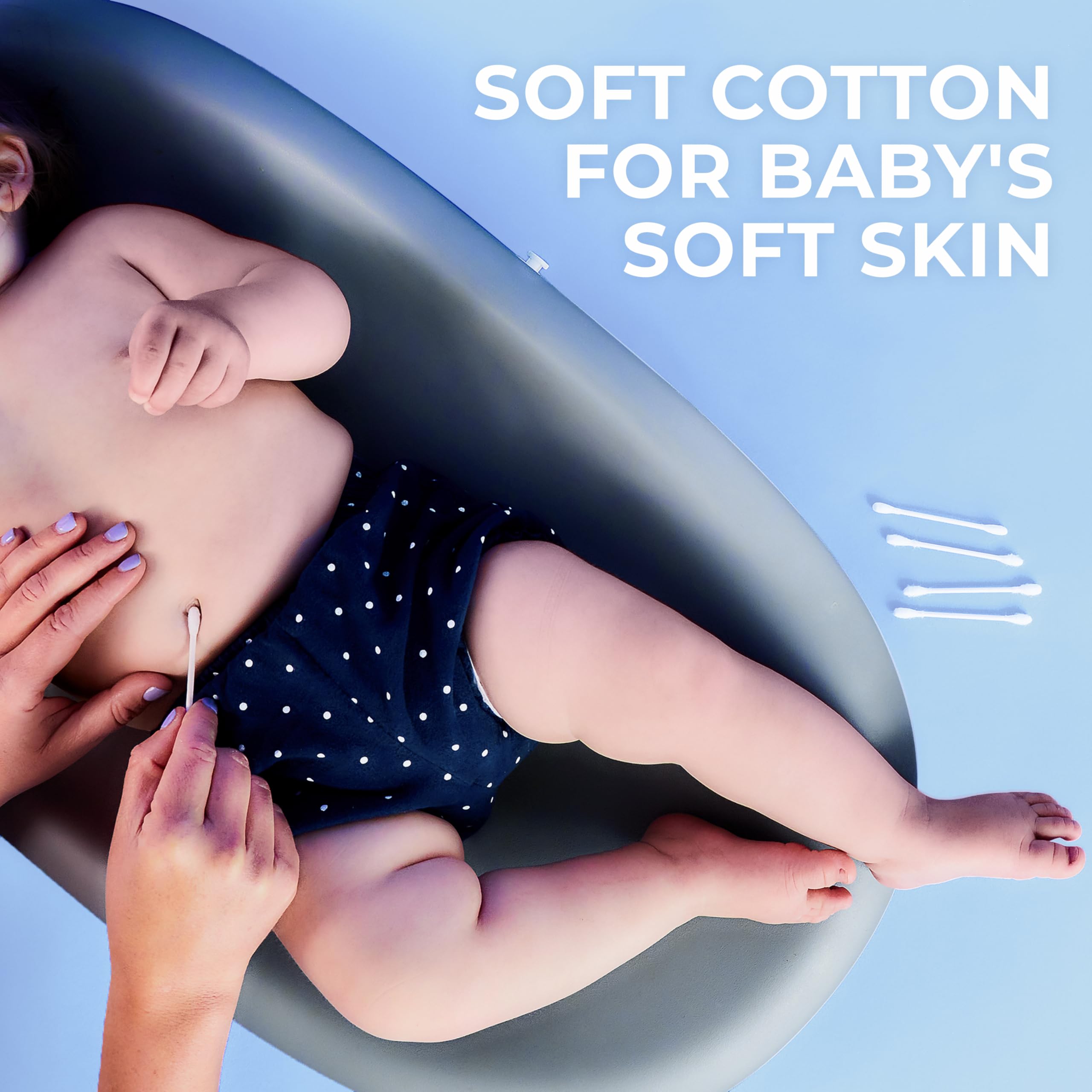 Q-tips for baby care demonstrating gentle touch on delicate skin
