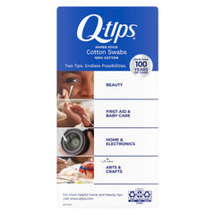Q-tips close-up cotton tip displaying softness and precise control