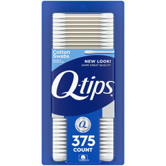 Q-tips front tub showing brand and count, convenient storage benefit