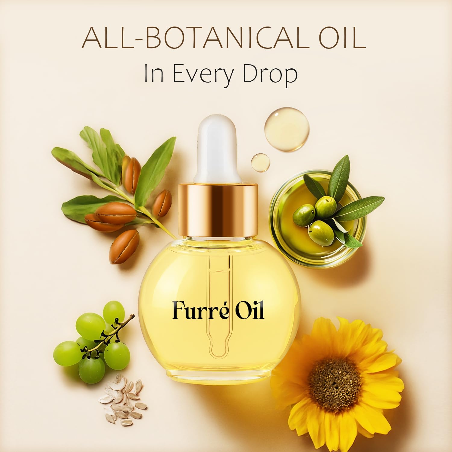 QAH Furré organic oils blend includes jojoba, grapeseed, argan, and olive oils.