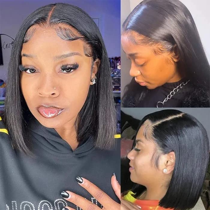 Qangelabeauty bob wig baby hair detail for a natural hairline.