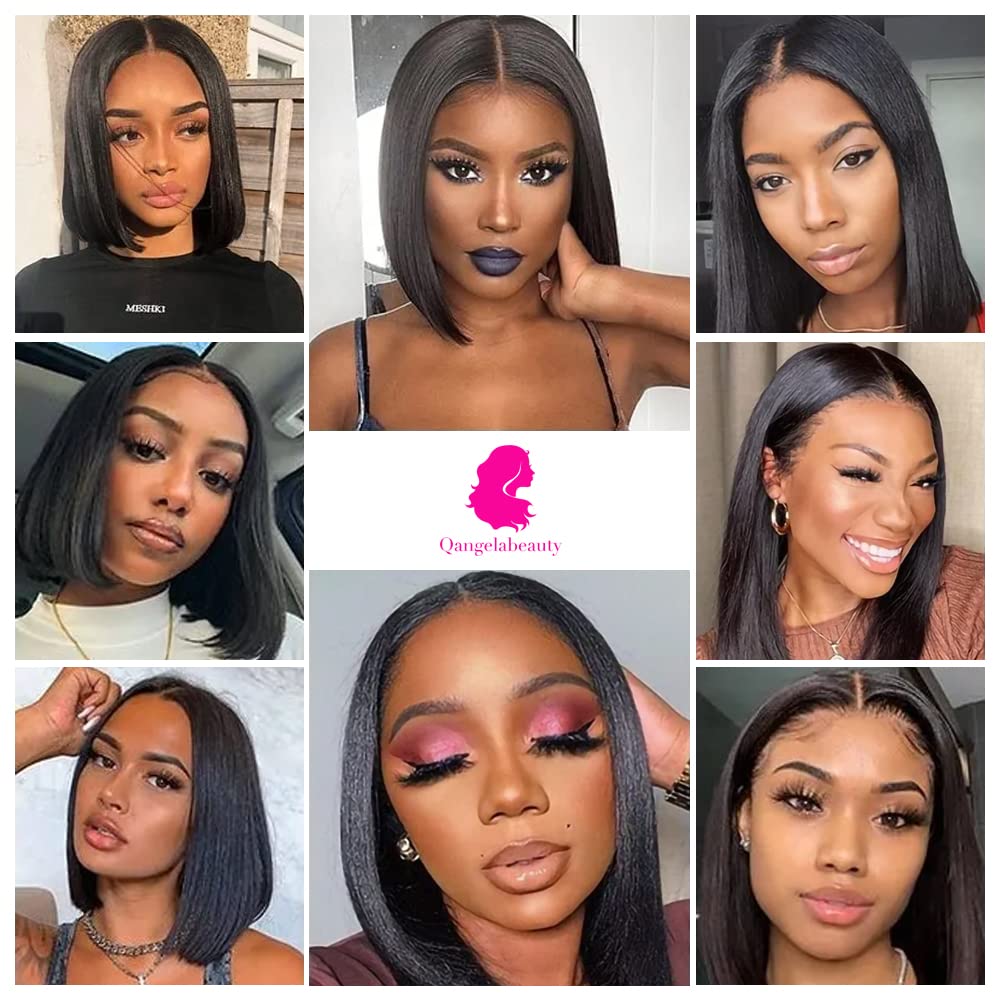 Qangelabeauty bob wig natural hairline for realistic finish.