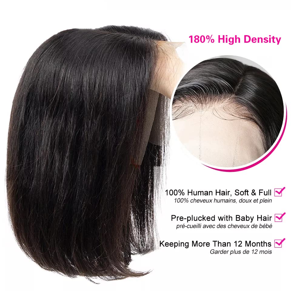 Qangelabeauty bob wig straight texture close-up for easy daily styling.