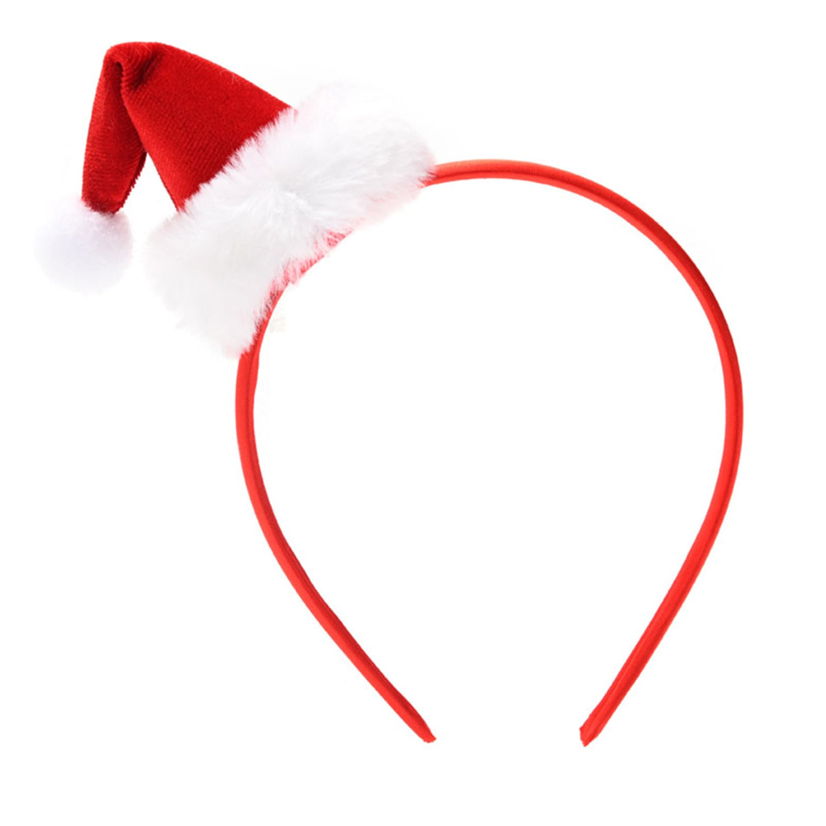 QDTK red Santa hat headband front view adds festive style for parties