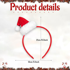 QDTK red Santa hat headband side view highlights playful holiday charm