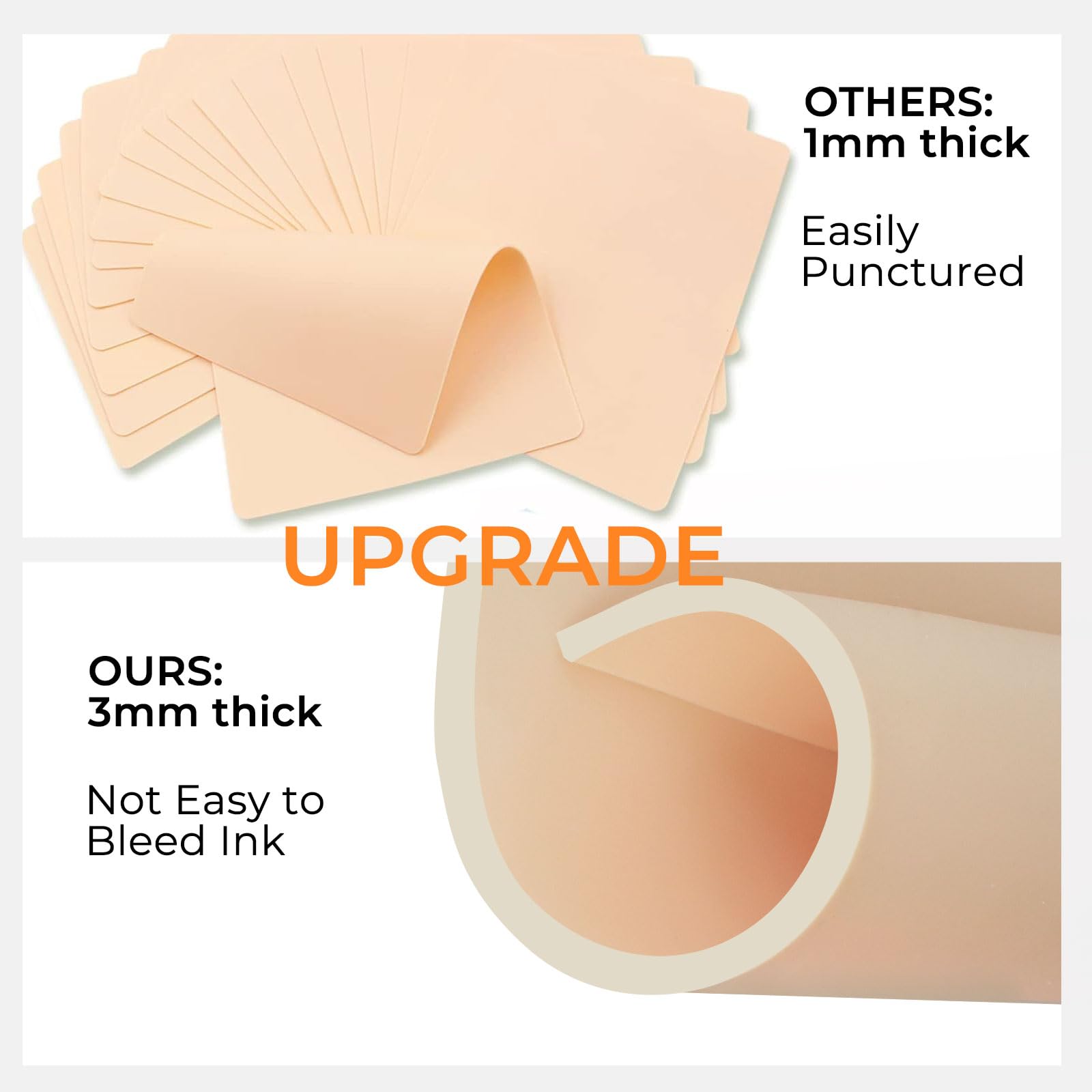 qeqanazo 3mm double-sided tattoo practice skin supports flexible technique work