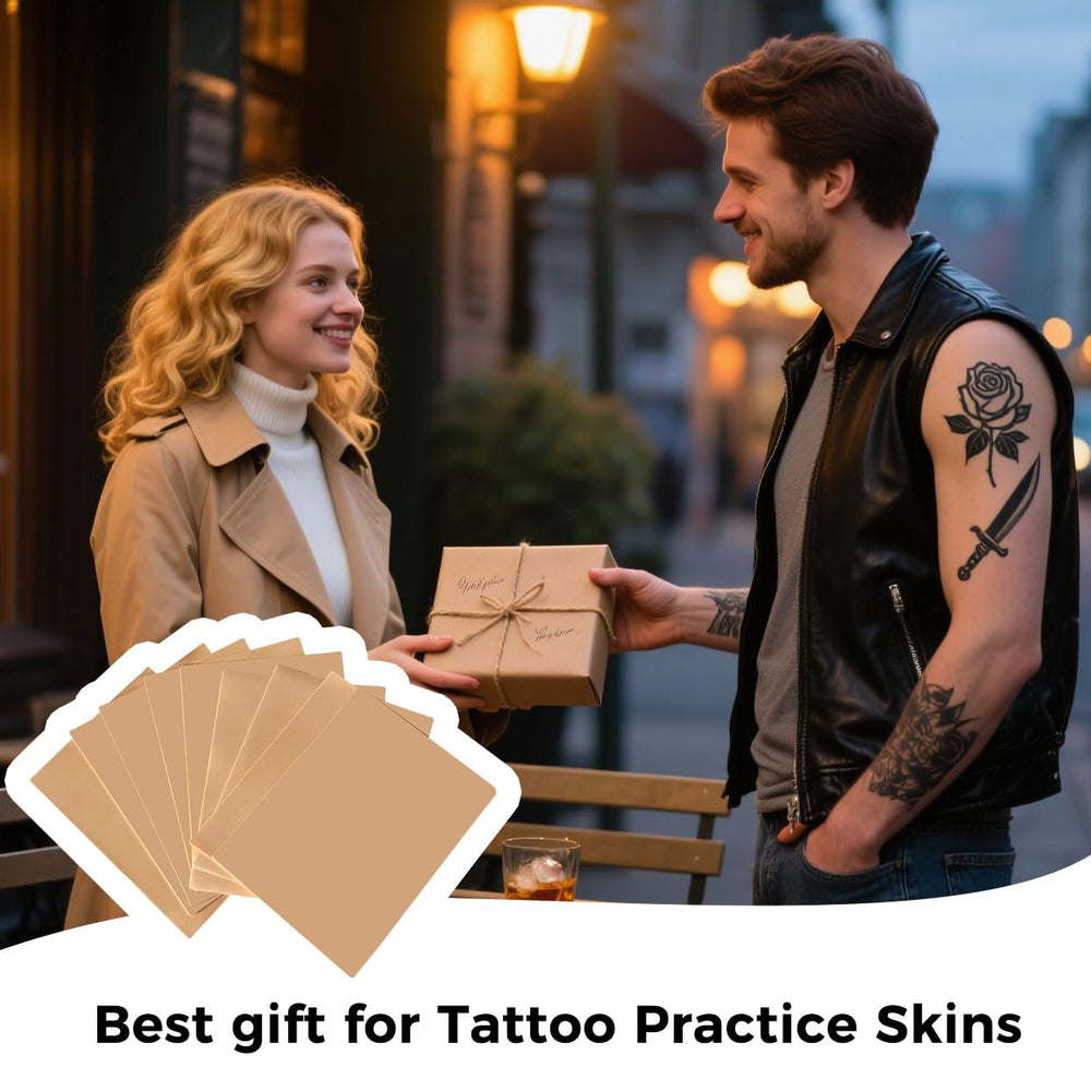 Qeqanazo ReelSkin sheets wrap-around arms and legs to simulate real tattooing positions.