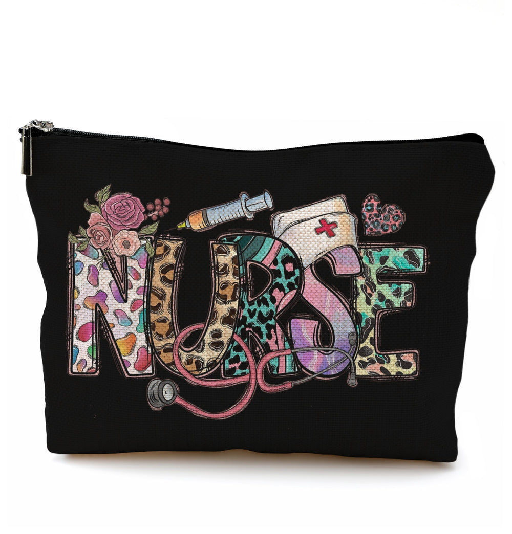 QGFM Nurse Makeup Bag front view showing sleek design for organized beauty on the go