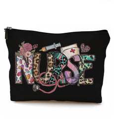 QGFM Nurse Makeup Bag front view showing sleek design for organized beauty on the go