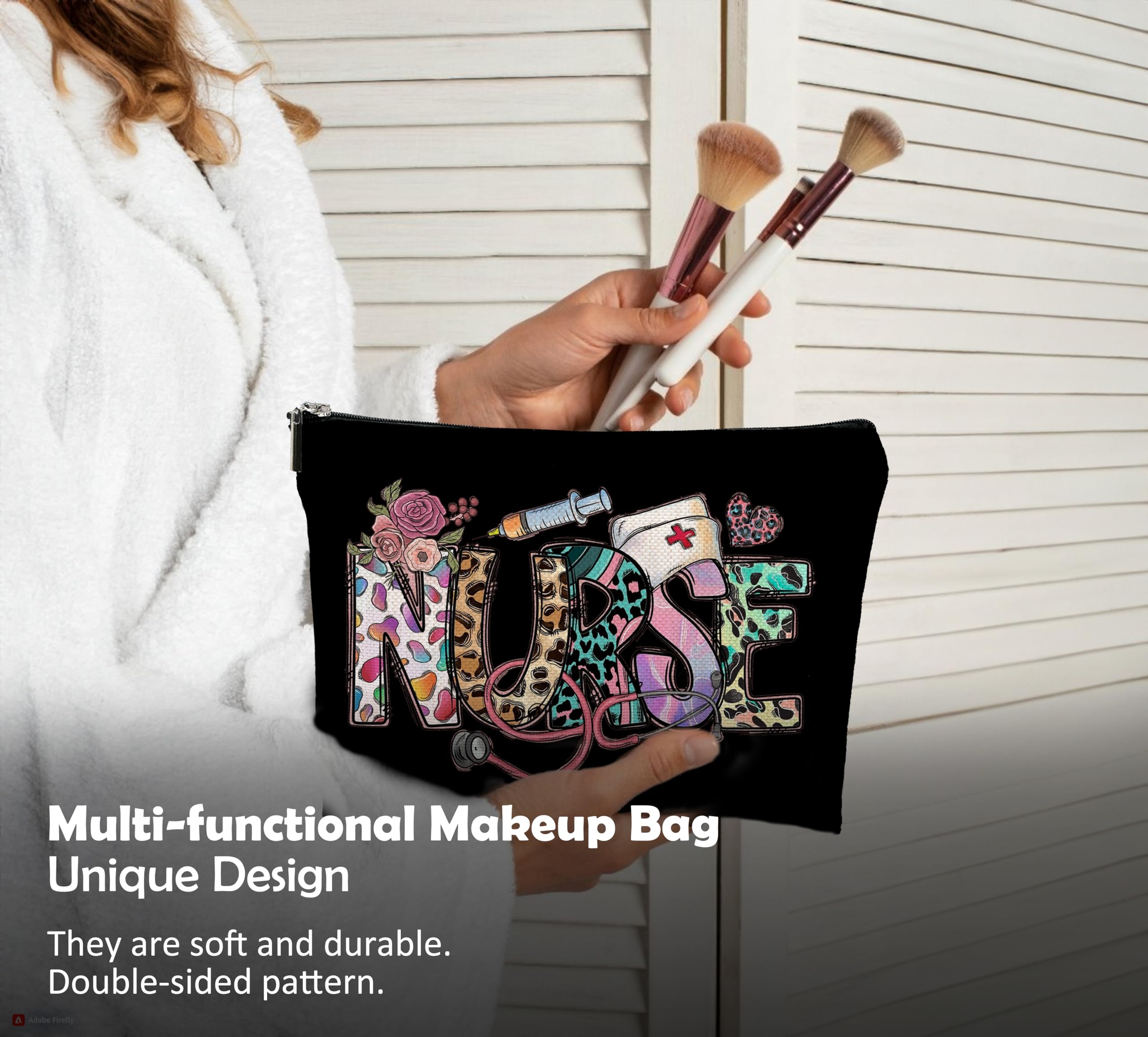 QGFM Nurse Makeup Bag gift idea for nurses, nursing students, or healthcare professionals