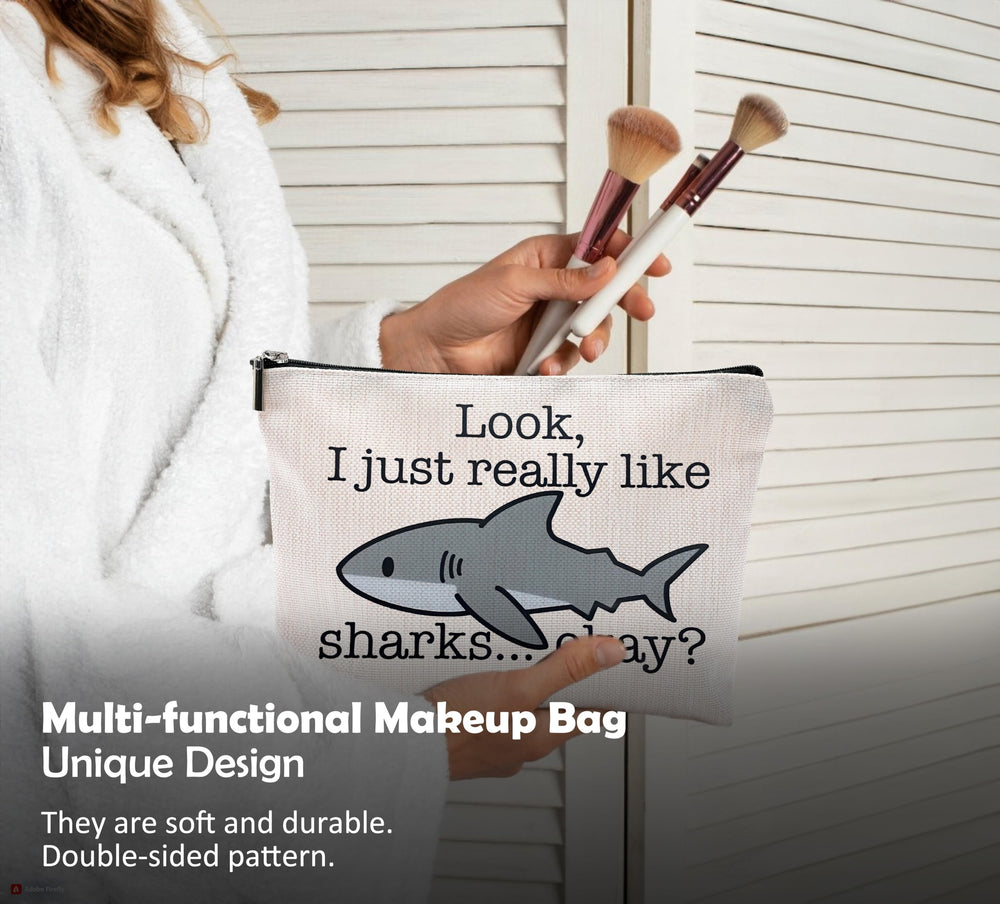 QGFM Shark Makeup Bag gift-ready packaging appeals as a thoughtful birthday or holiday present