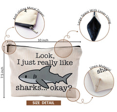 QGFM Shark Makeup Bag travel-ready design fits in handbags and suitcases