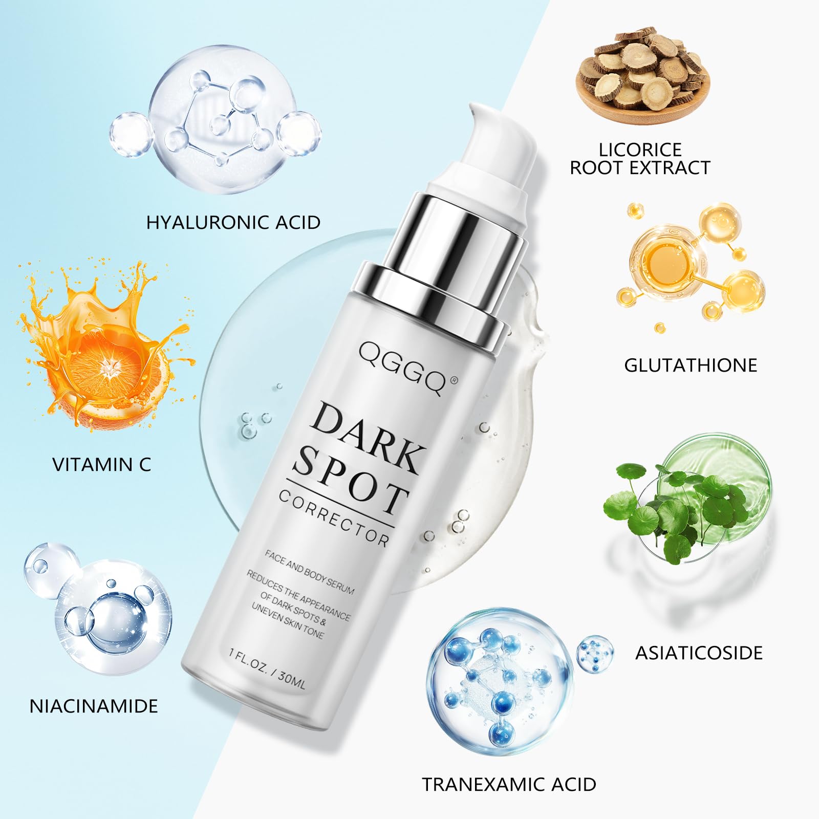QGGQ alpha-arbutin ingredient detail highlights brightening potential.