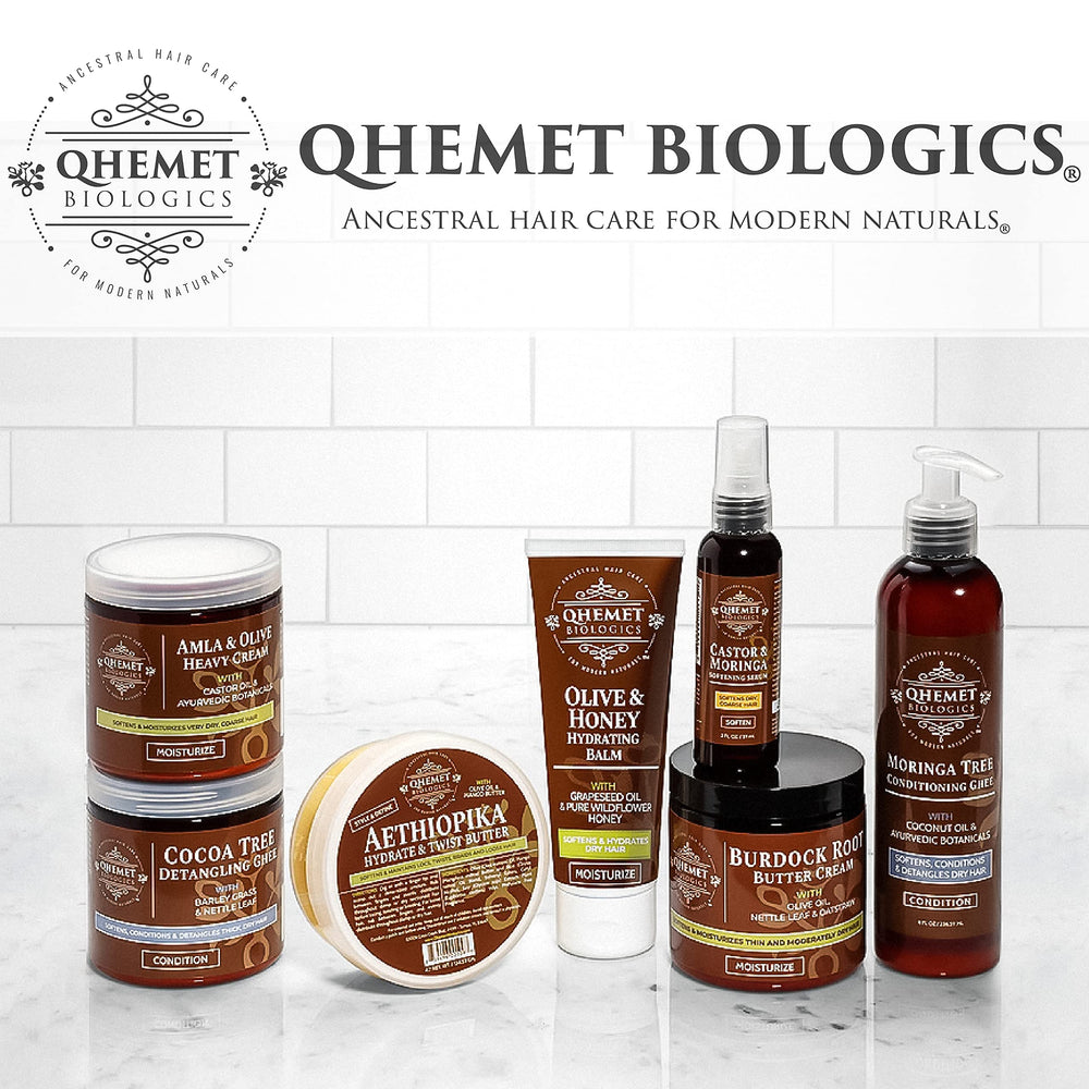 Premium packaging of Cocoa Tree Detangling Ghee conveys care.