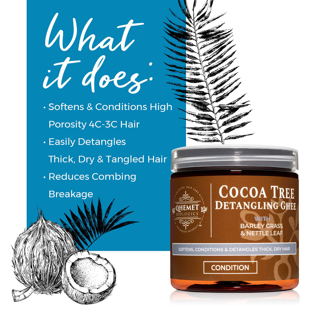 Close-up of Cocoa Tree Detangling Ghee texture showing evolving consistency.